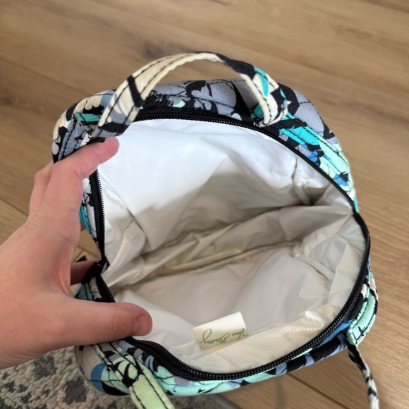 Ver Bradley Blue Floral Quilted Handheld Lunch Box Tote Small Mini Bag - Picture 6 of 10